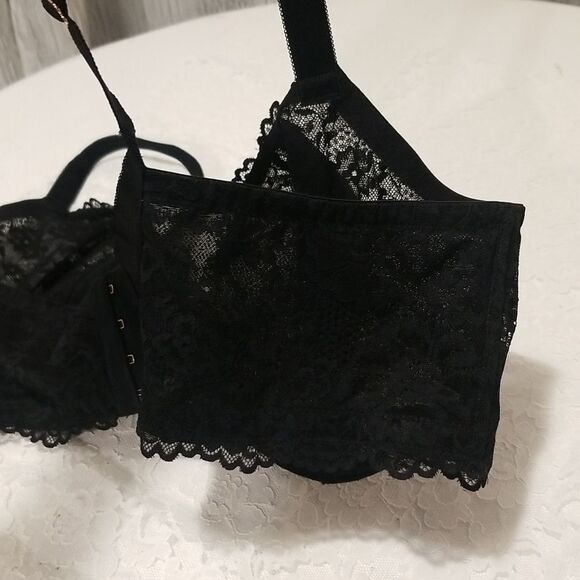 Savage x Fenty  Unlined Lace Balconette Bra Black NWOT 42C - Picture 12 of 16